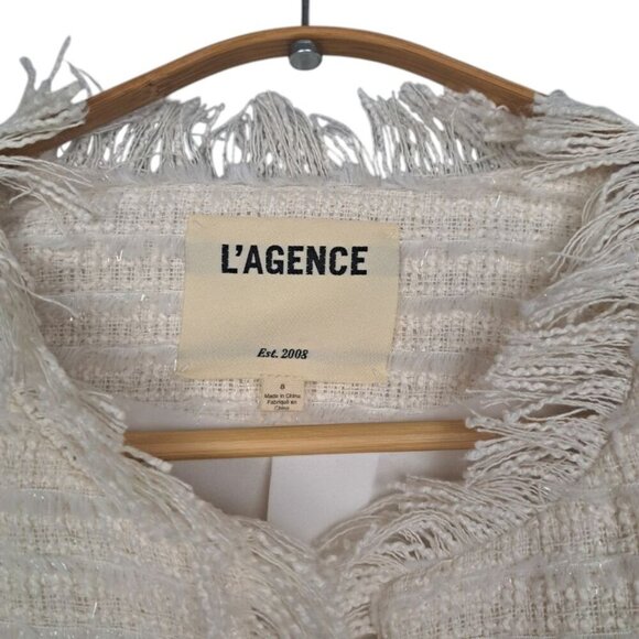 L'AGENCE Ivory Angelina Tweed Blazer Size 8 PRISTINE NEW CONDITION! - Picture 8 of 10